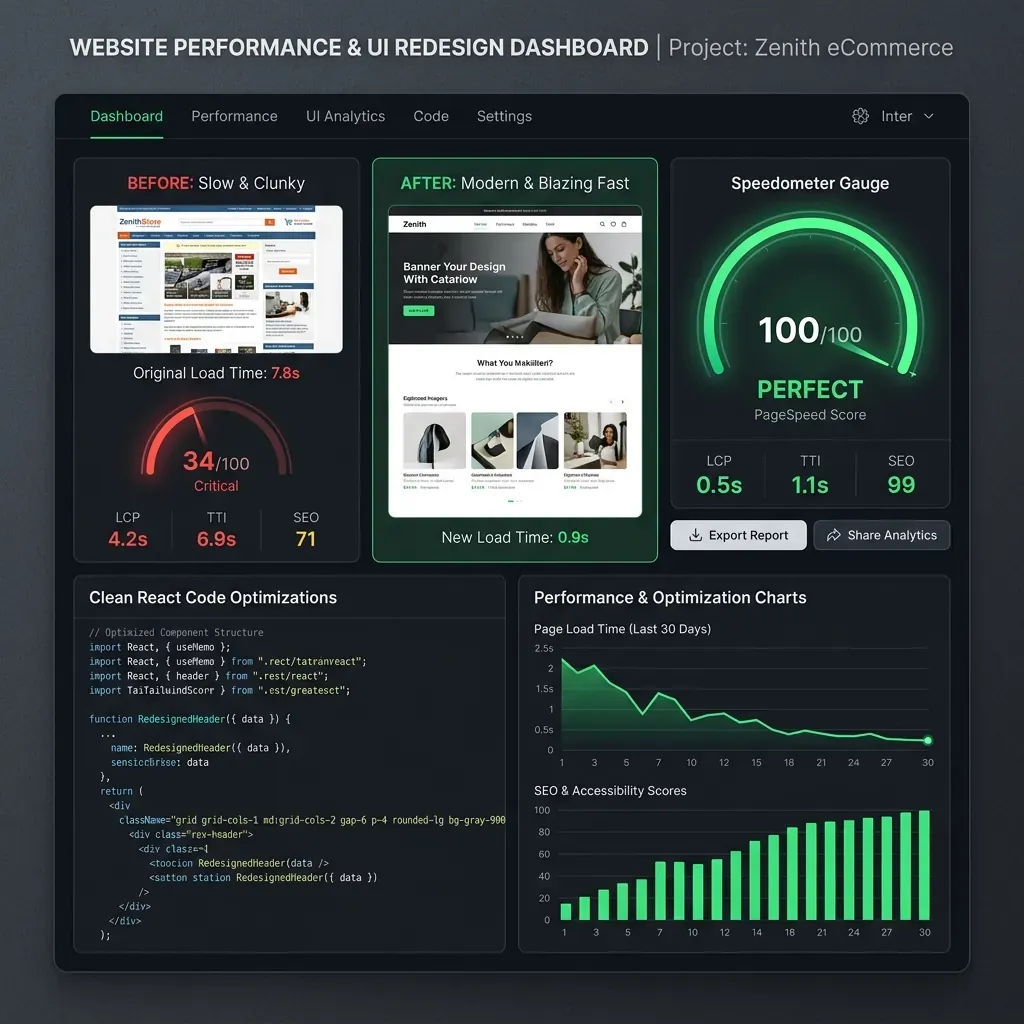 Jasa redesign website dasbor responsif modern - Lumina Dashboard
